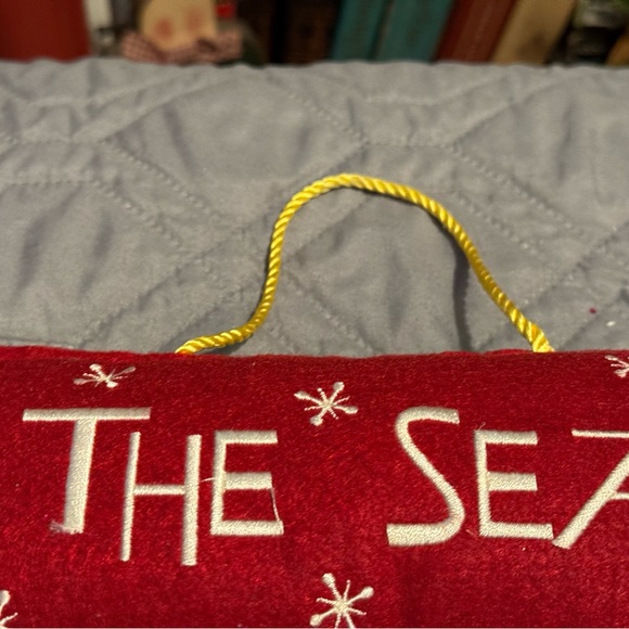 Felted Christmas Wall Hanging Gingerbread Man Candy Canes Stocking - Picture 5 of 5